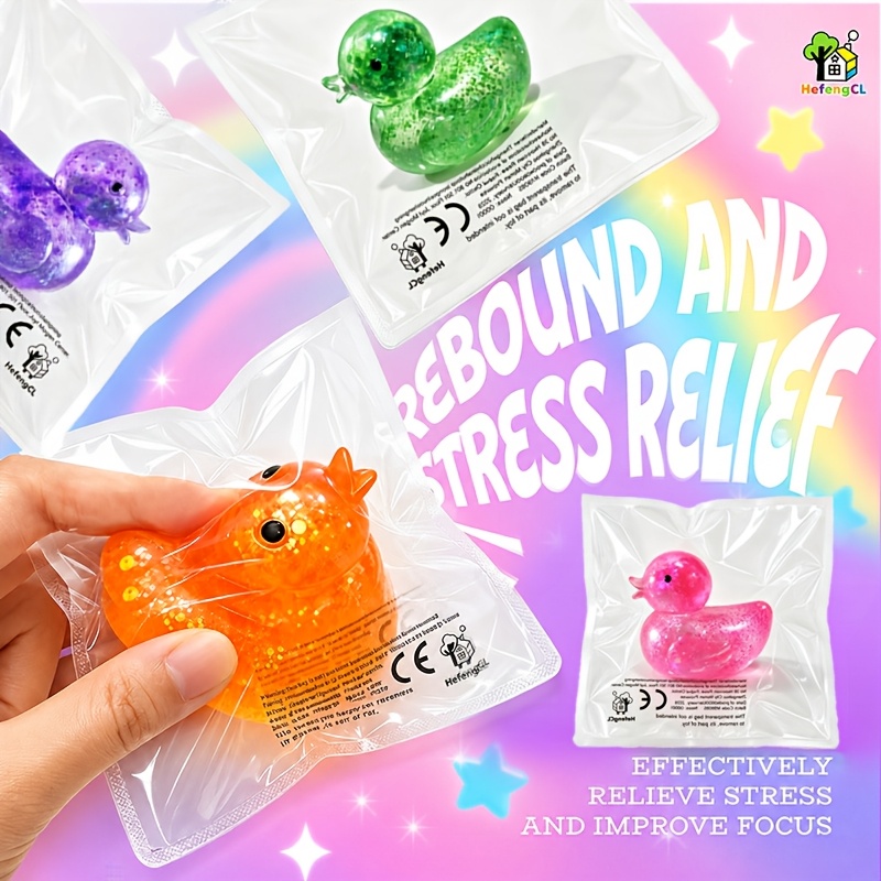 Glitter Duck Toy, Cute Sparkly Animal Toy